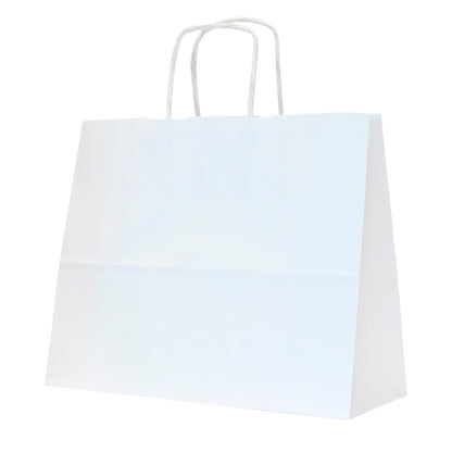 Twisted Handle Kraft White Bags 120gsm - White