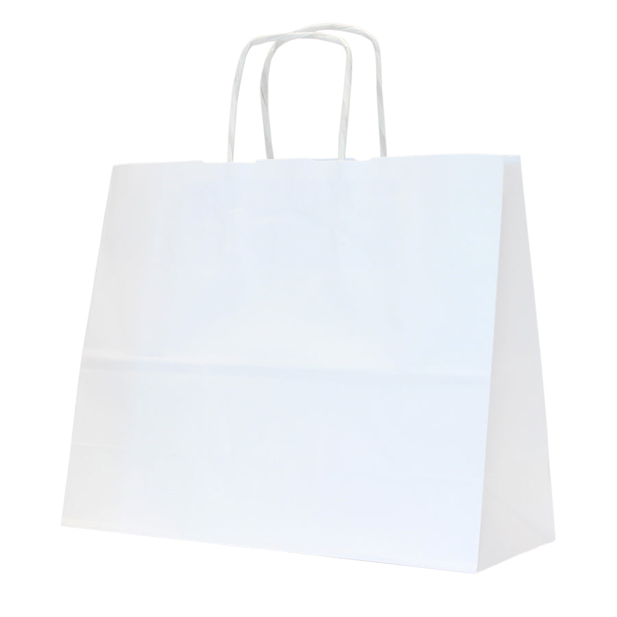 Twisted Handle Kraft White Bags 120gsm - White