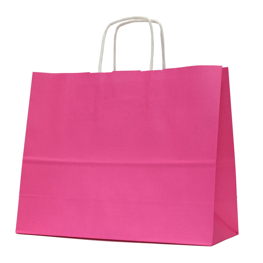 White Kraft Twisted Handle Bags 90g - Pink