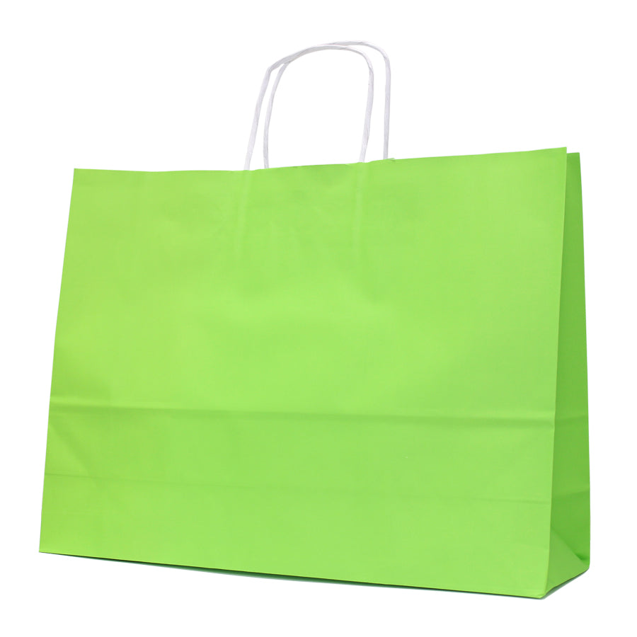 Bolsas de Asa Retorcida Kraft Blanco 90g - Verde Lechuga