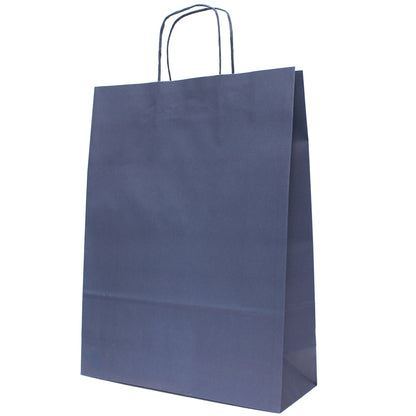 Sacos Asa Torcida Kraft Branco 90g - Azul Marinho
