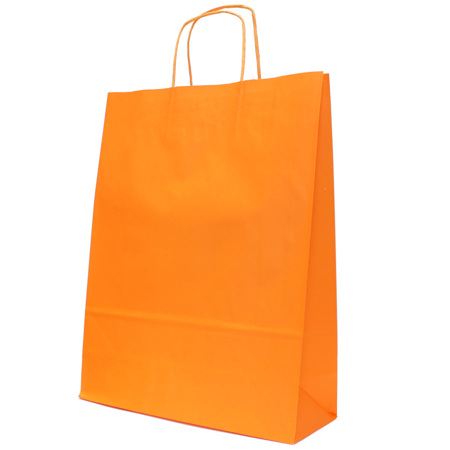 Sacos Asa Torcida Kraft Branco 90g - Laranja