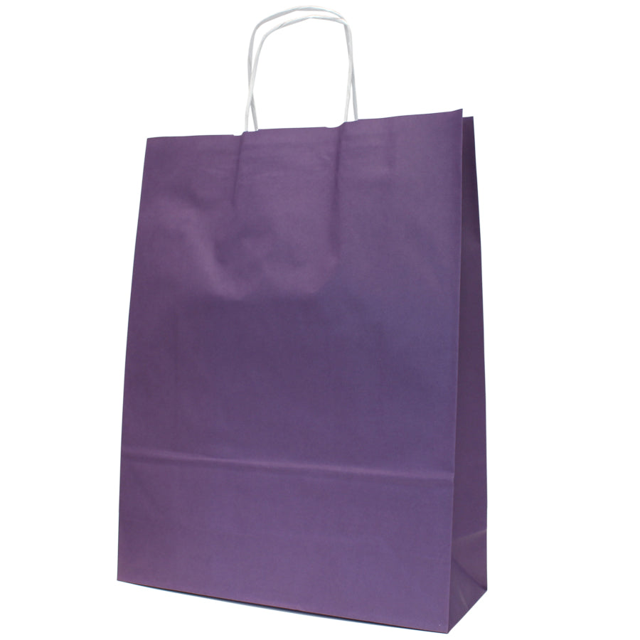 Bolsas Asa Retorcida Kraft Blanco 90g - Morado
