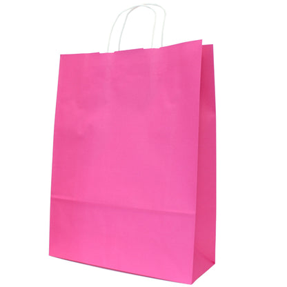 White Kraft Twisted Handle Bags 90g - Pink