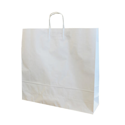 Twisted Handle Kraft White Bags 120gsm - White