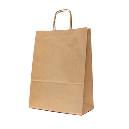 Kraft Natural Twisted Handle Bags 120gsm - Kraft
