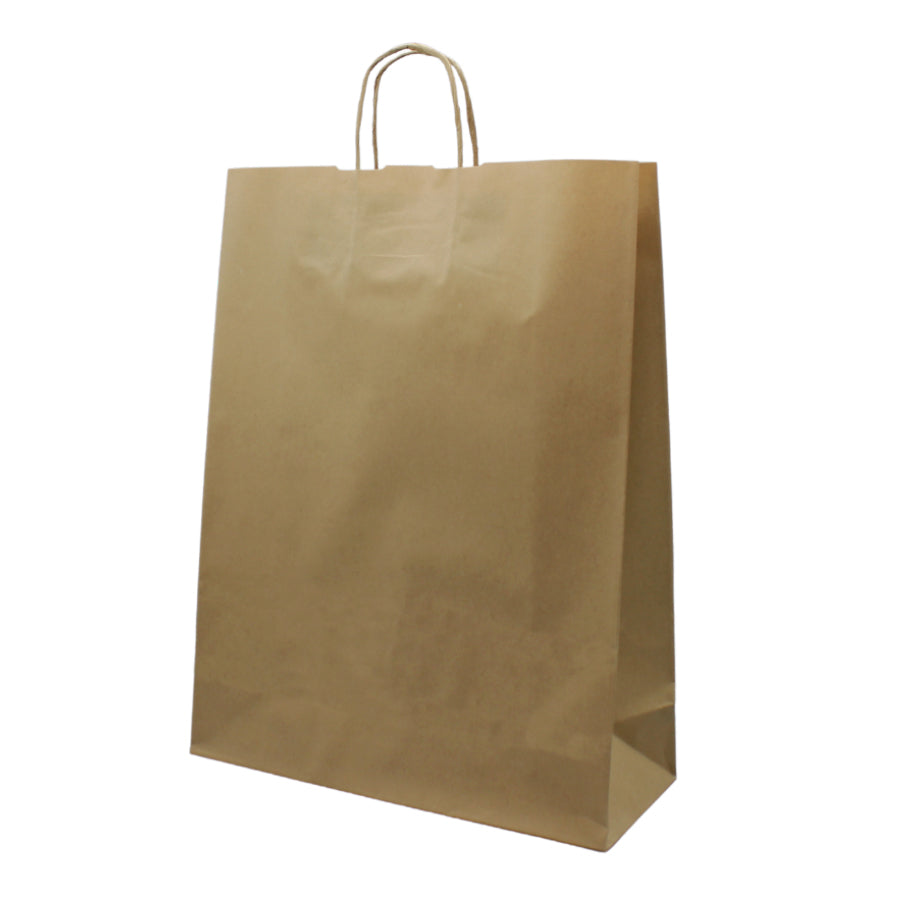 Kraft Natural Twisted Handle Bags 120gsm - Kraft