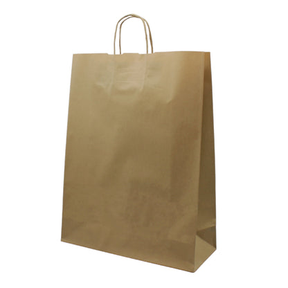 Kraft Natural Twisted Handle Bags 120gsm - Kraft