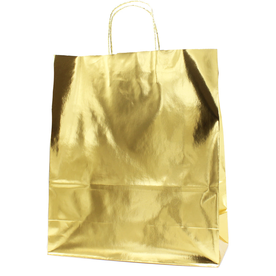 Bolsas Asa Retorcida Metalizado 130g - Oro