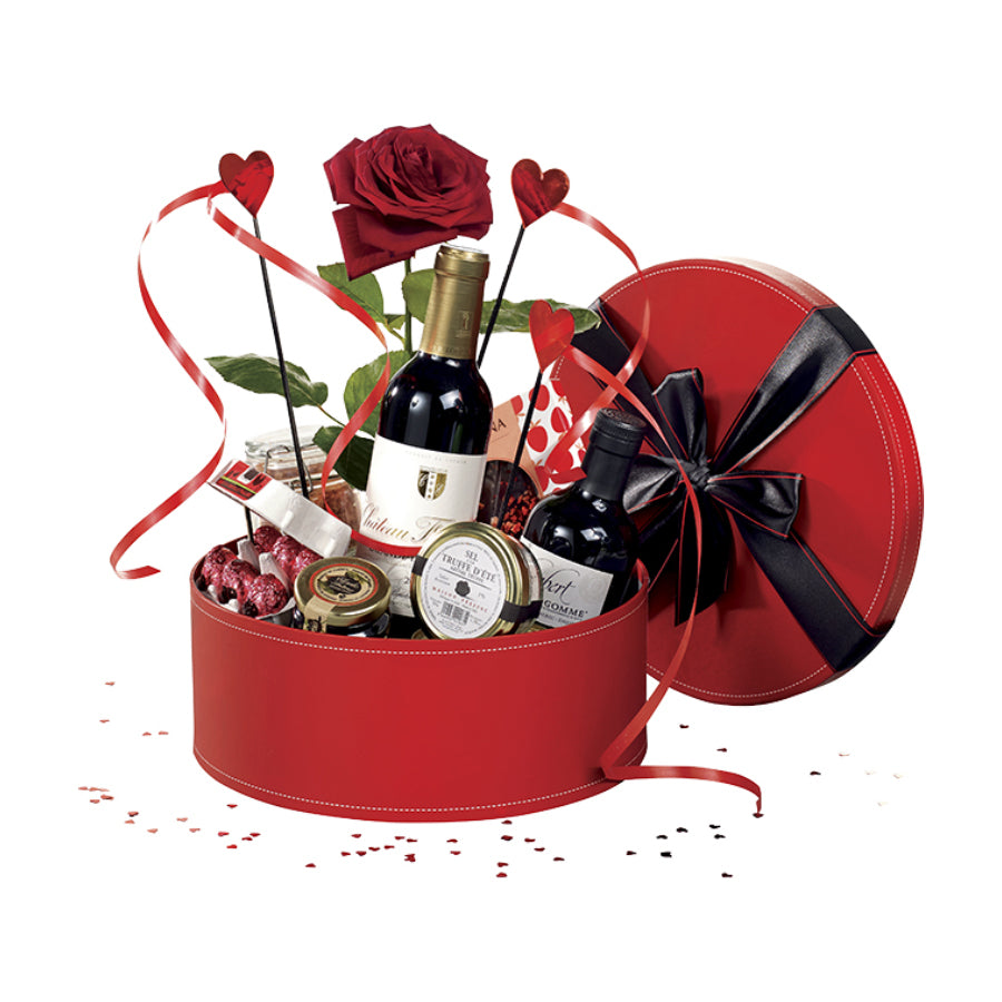 Coffret Redondo com Laço na Tampa - Vermelho - "Laço Branco"