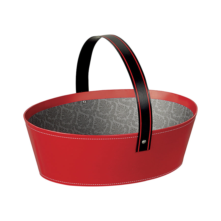 Cesto Cabaz com Alça - Vermelho e Preto