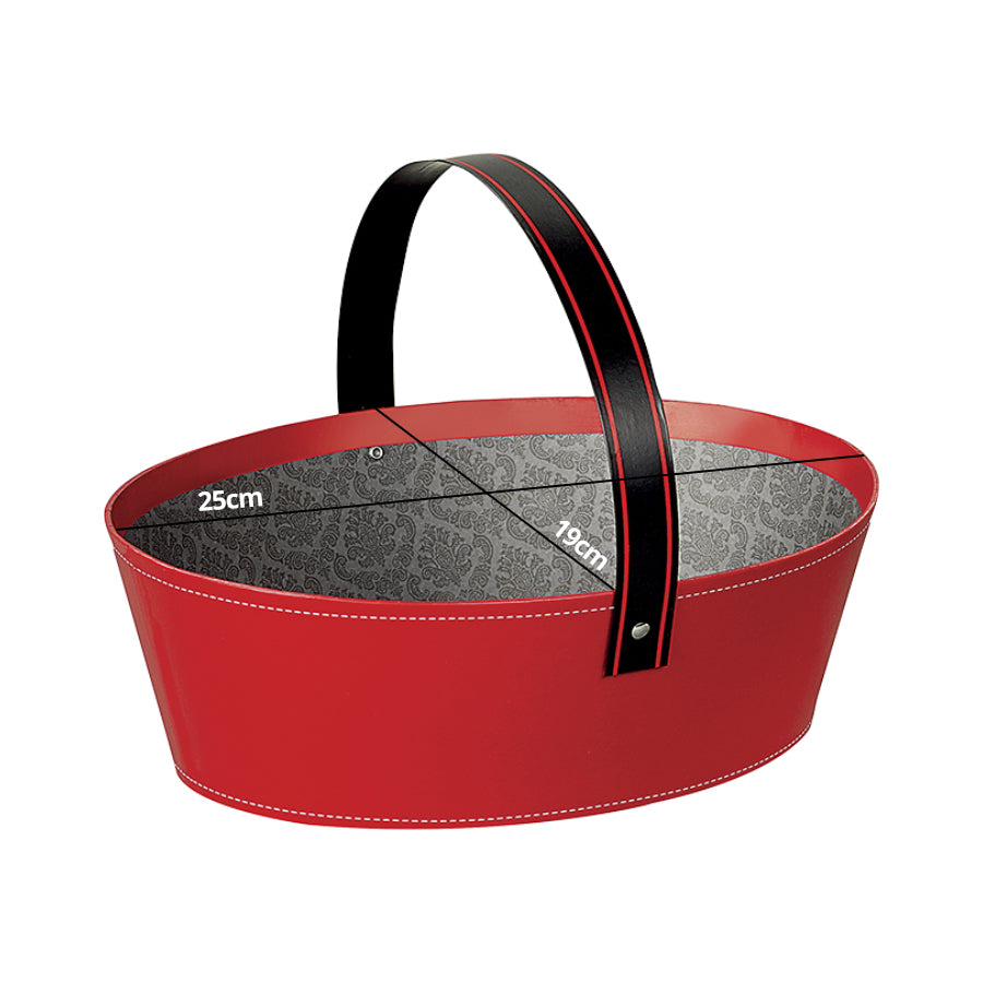 Cesto Cabaz com Alça - Vermelho e Preto