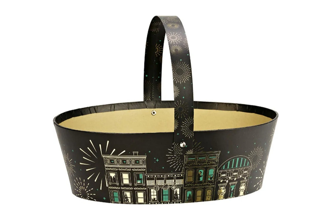 Cesto Cabaz com Alça - Preto - "Em Festa"