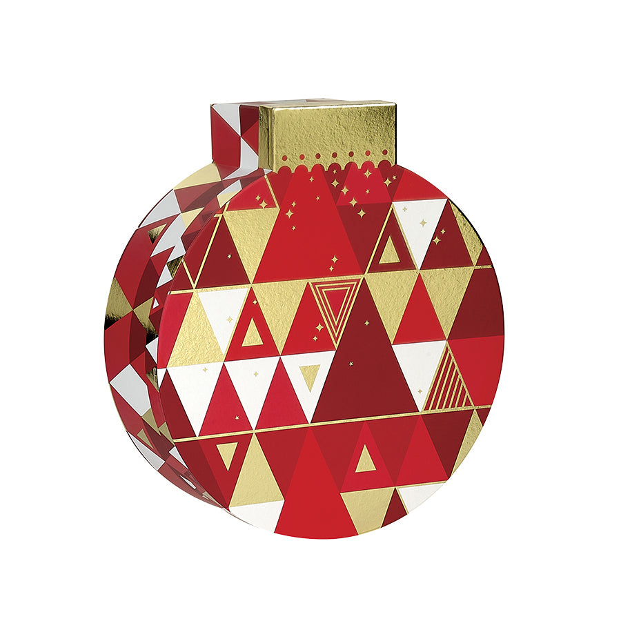 Caixa com Tampa e Fundo - Vermelho, Dourado e Branco - "Bola Pinheiro"