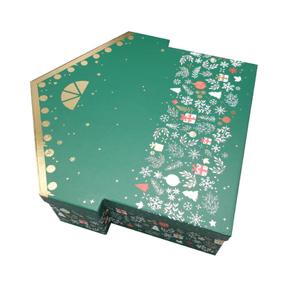 Caja con tapa y base - Multicolor - "Casita de Navidad"