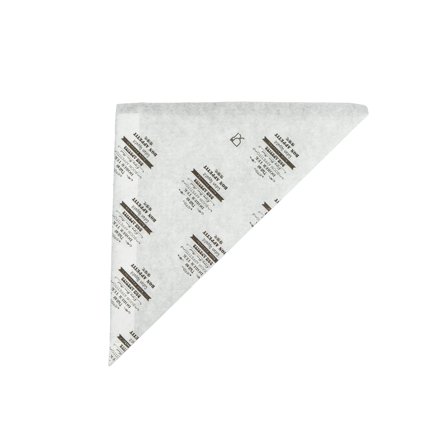 Cono de papel antigrasa de 60 g - Blanco y Negro - "Buen Apetito"