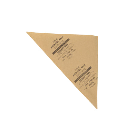 Cone em Papel Antigordura 60g - Kraft e Preto - "Bom Apetite"