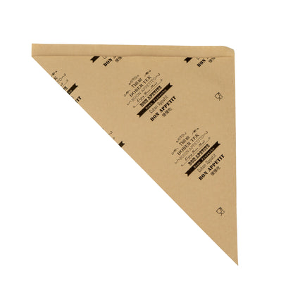 Cone em Papel Antigordura 60g - Kraft e Preto - "Bom Apetite"