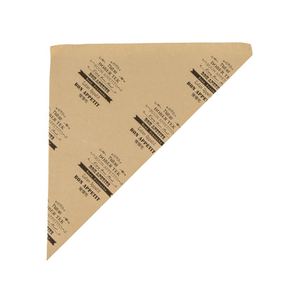 Cone em Papel Antigordura 60g - Kraft e Preto - "Bom Apetite"