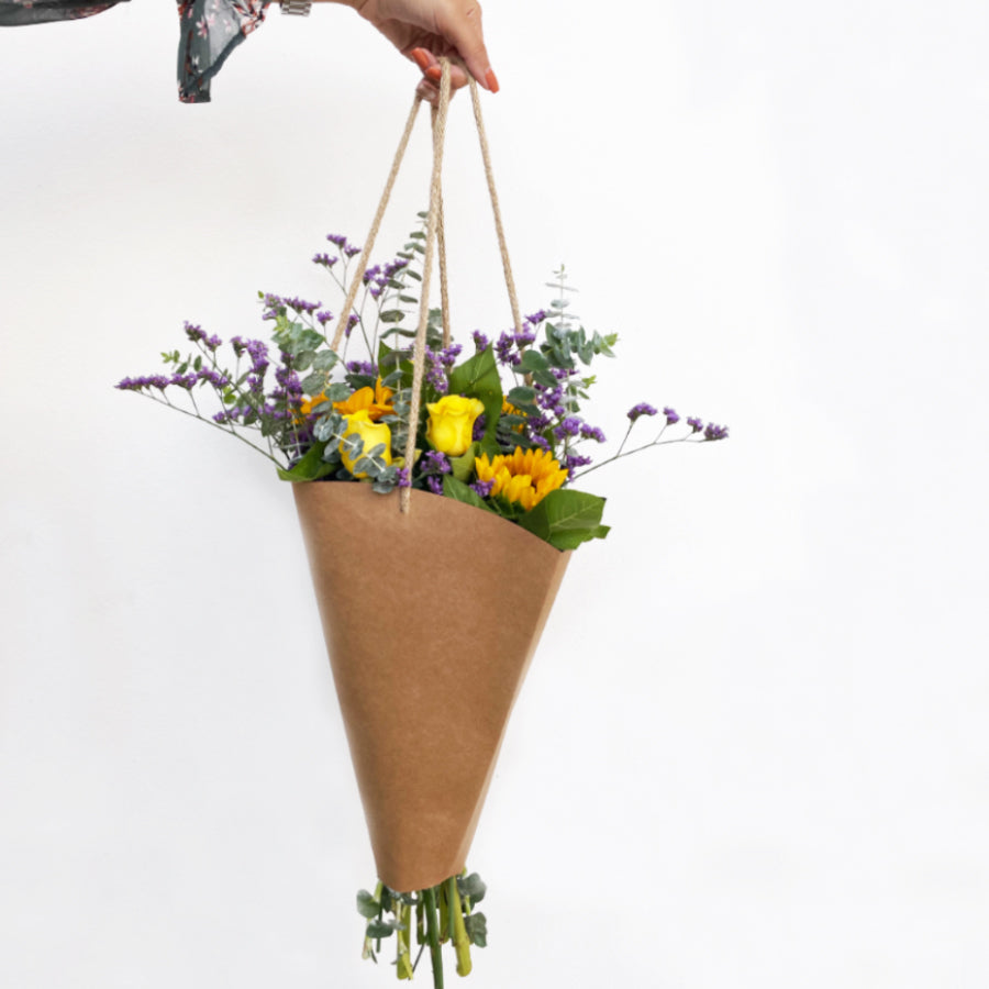 Cones com Cordão para Flores - Kraft