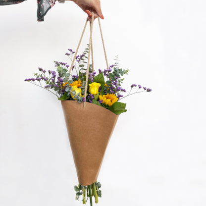Cones com Cordão para Flores - Kraft