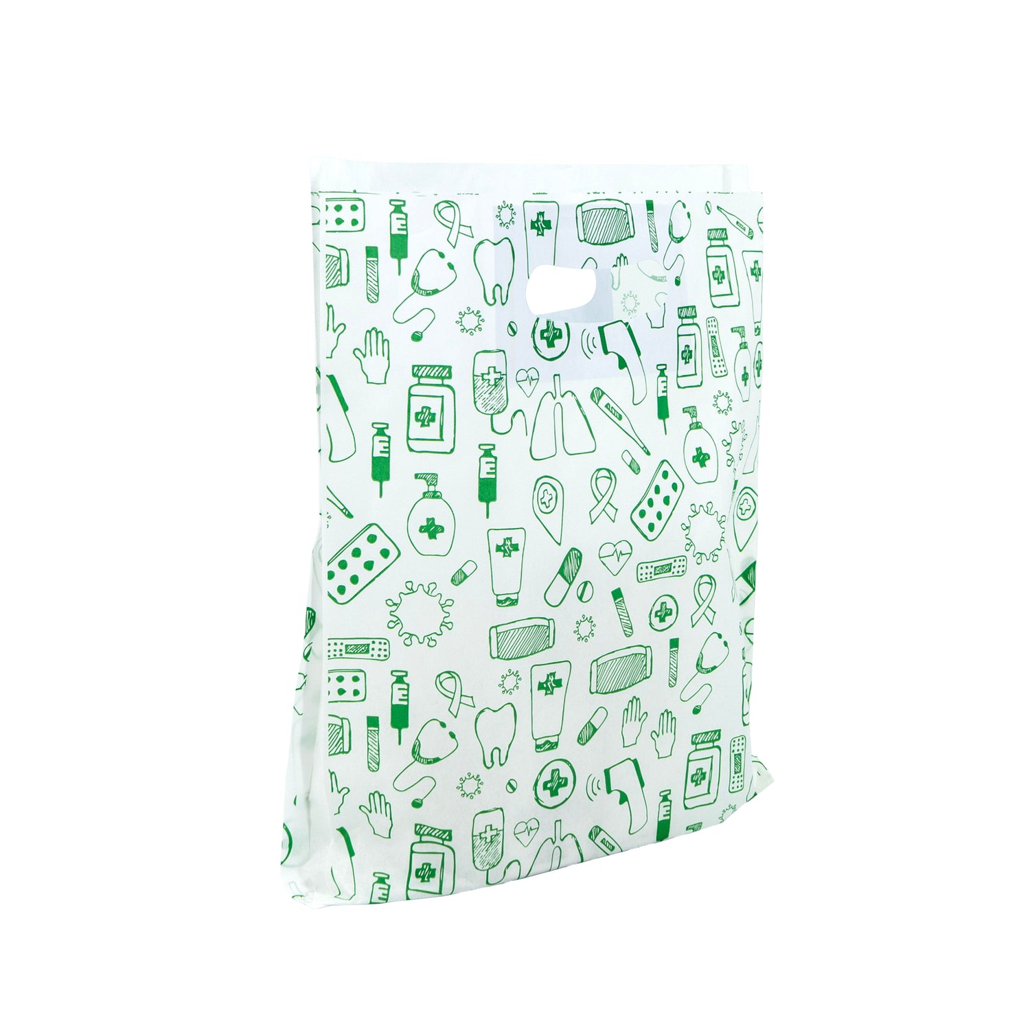 Sacos Corte Feijão Kraft Natural 40g - Branco e Verde - "Genérico Farmácia"