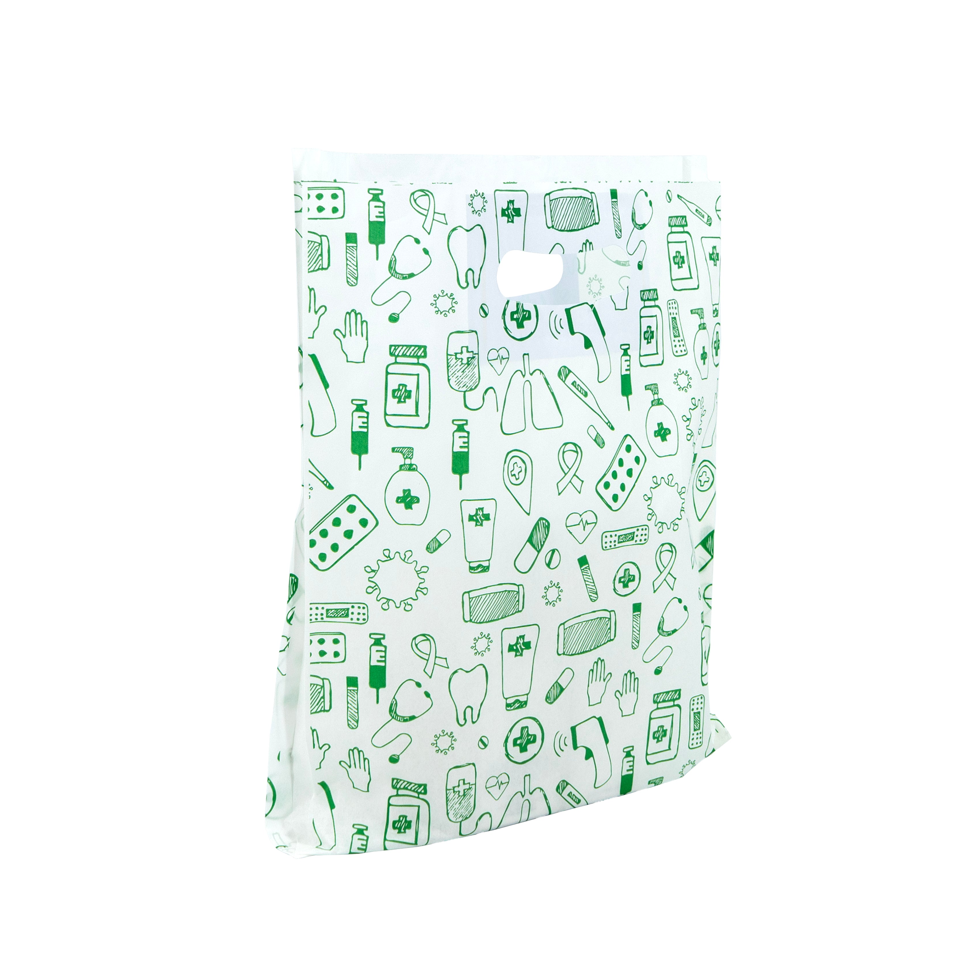 Sacos Corte Feijão Kraft Natural 40g - Branco e Verde - "Genérico Farmácia"