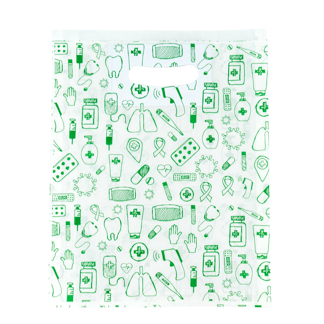 Sacos Corte Feijão Kraft Natural 40g - Branco e Verde - "Genérico Farmácia"