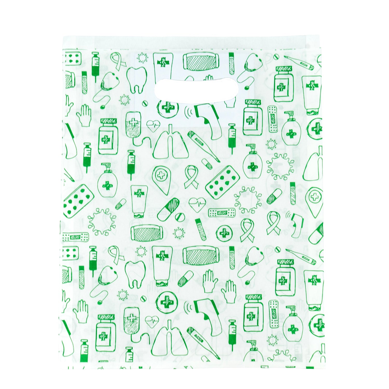 Sacos Corte Feijão Kraft Natural 40g - Branco e Verde - "Genérico Farmácia"