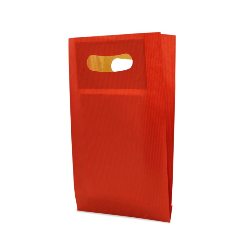 Sacos Corte Feijão Kraft Natural 60g - Vermelho