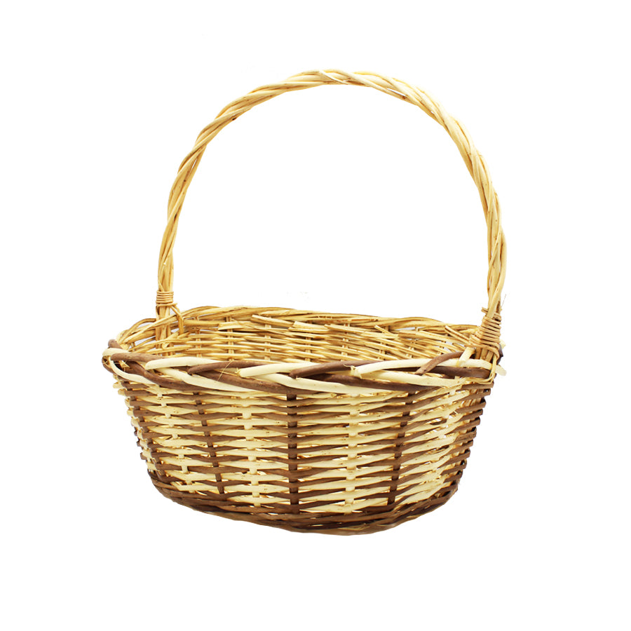 Cesto de Verga Oval com Pega - Bicolor