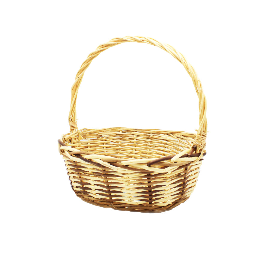 Cesto de Verga Oval com Pega - Bicolor