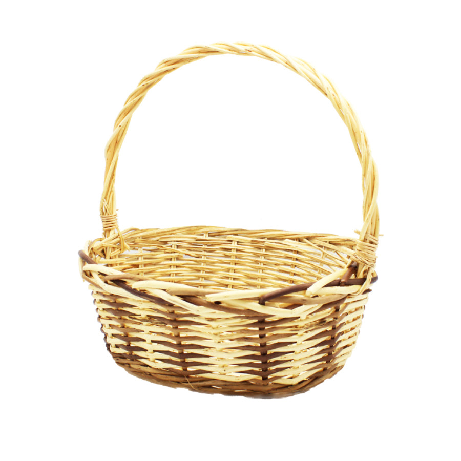Cesto de Verga Oval com Pega - Bicolor