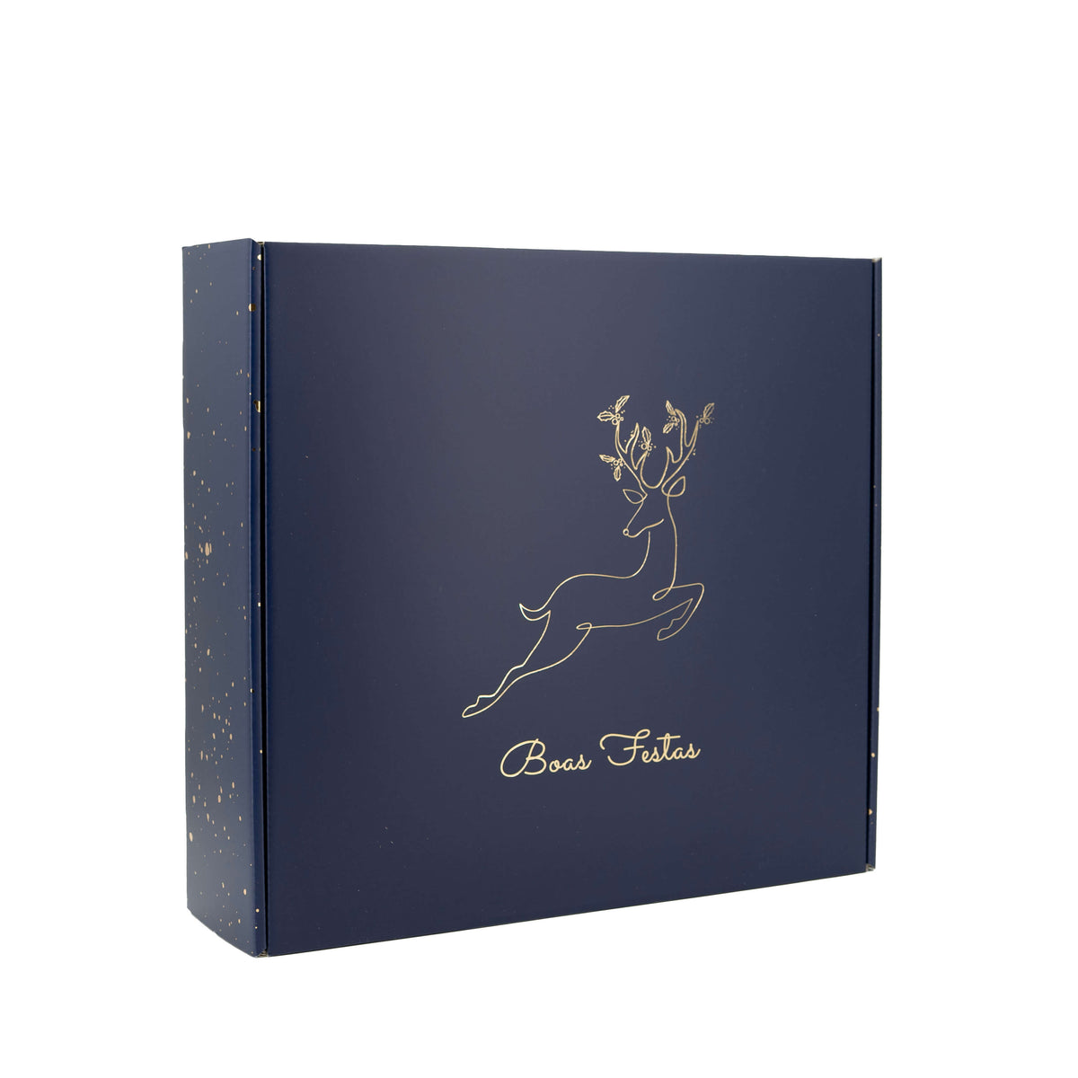 Caixa Cabaz - Azul, Dourado e Branco - "Noite Feliz"