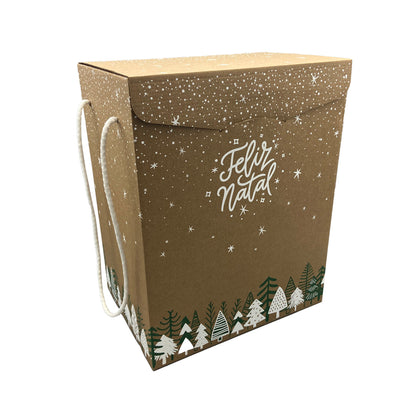 Caixas Segreto com Cordão - Verde e Branco - "Feliz Natal"