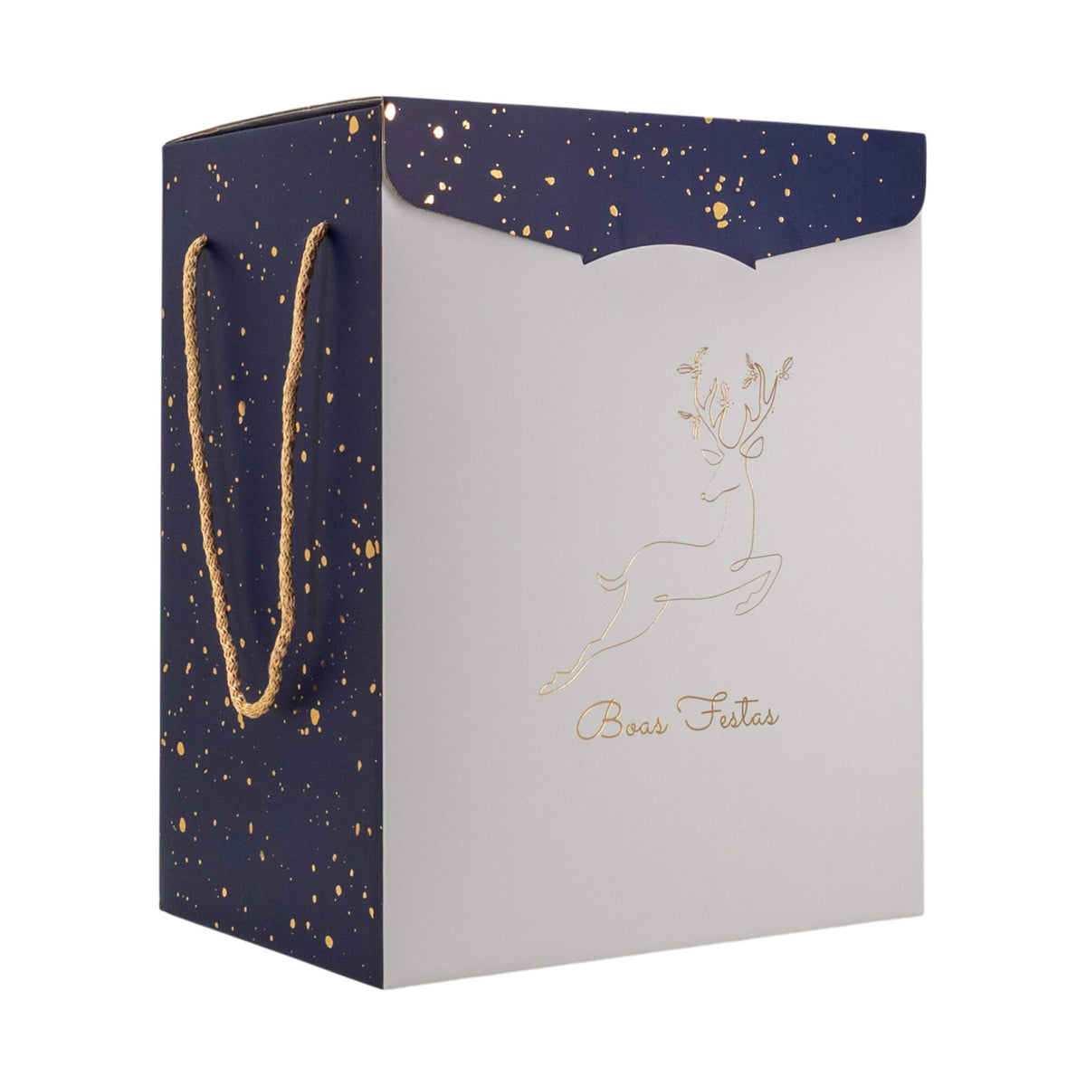 Caixas Segreto com Cordão - Azul, Dourado e Branco - "Noite Feliz"