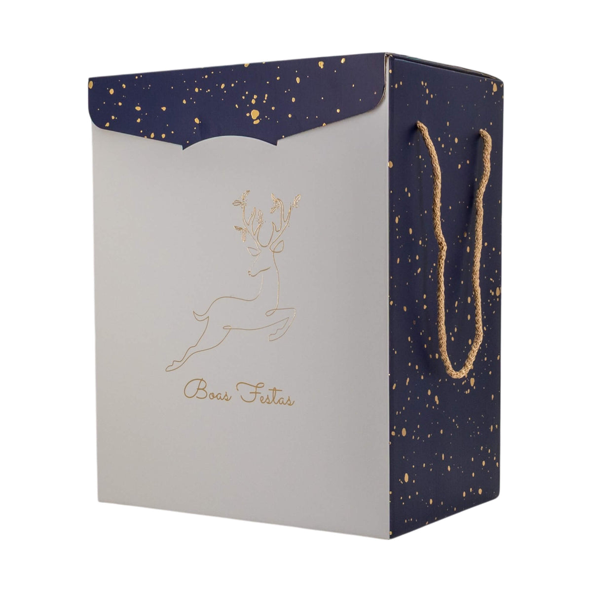 Caixas Segreto com Cordão - Azul, Dourado e Branco - "Noite Feliz"