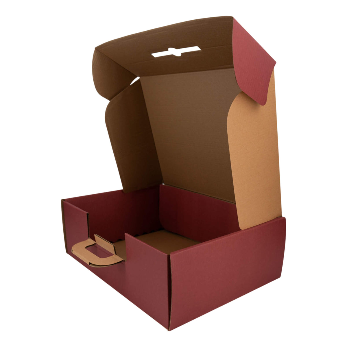 Caixa Mala em Cartão com Pega - Kraft e Bordeuax - "Conforto"