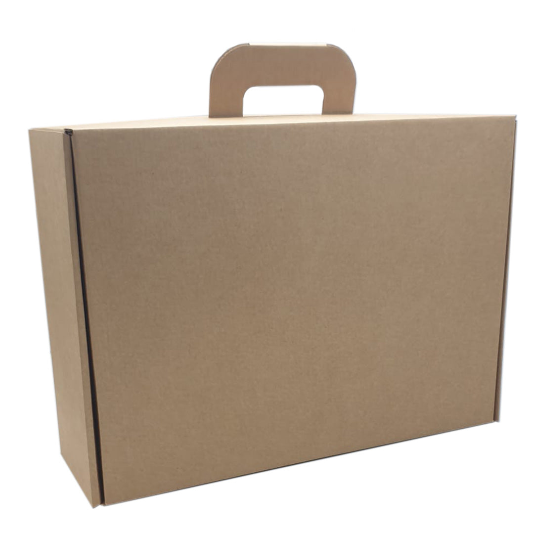 Caja Maleta de Cartón con Asa - Kraft