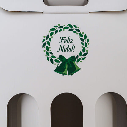 Caixas com Janela para Garrafas - Verde e Branco - "Bosque Inverno"
