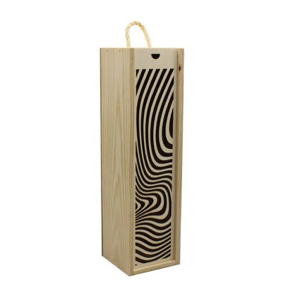Caja con tapa para botellas - Madera - "Diseño cebra"