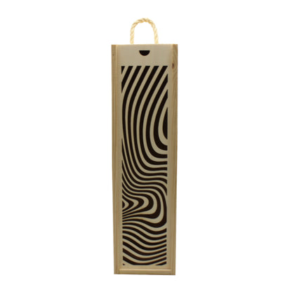 Caja con tapa para botellas - Madera - "Diseño cebra"