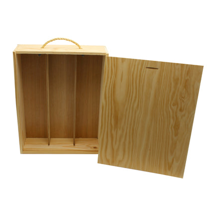 Caja con tapa para botellas - Madera