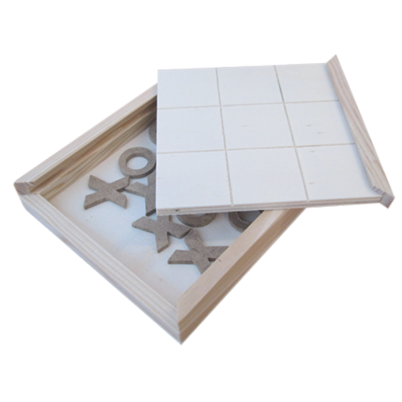 Noughts and Crosses Wooden Box