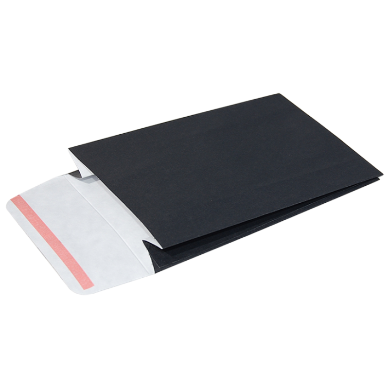 Envelopes de Papel Kraft Branco com Pala Adesiva - Preto