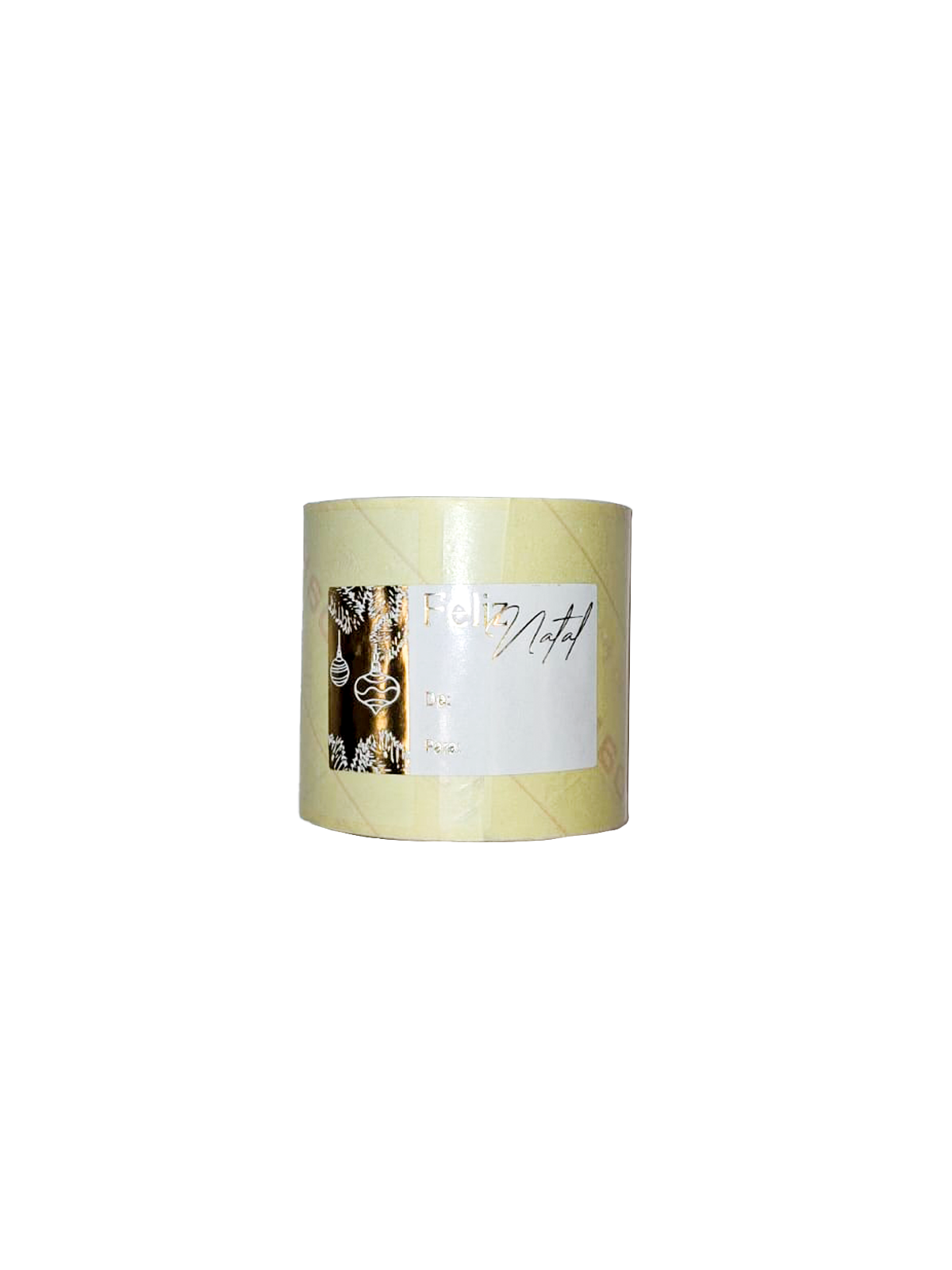 Etiqueta Adhesiva Horizontal - Oro - "Feliz Navidad/Adornos"