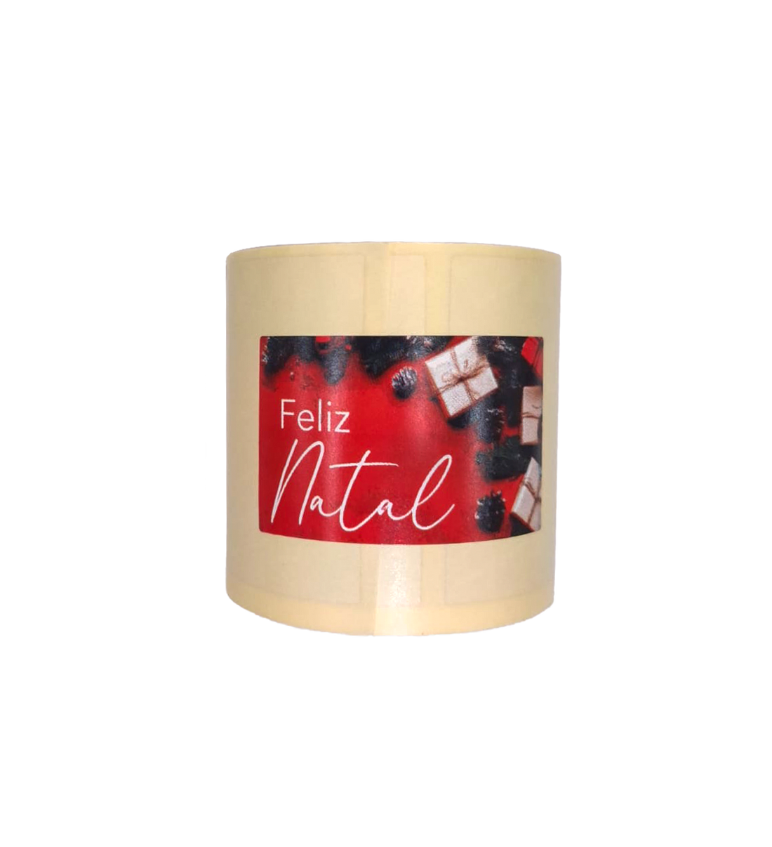 Etiqueta Adhesiva Horizontal - Roja - "Feliz Navidad/Regalos"
