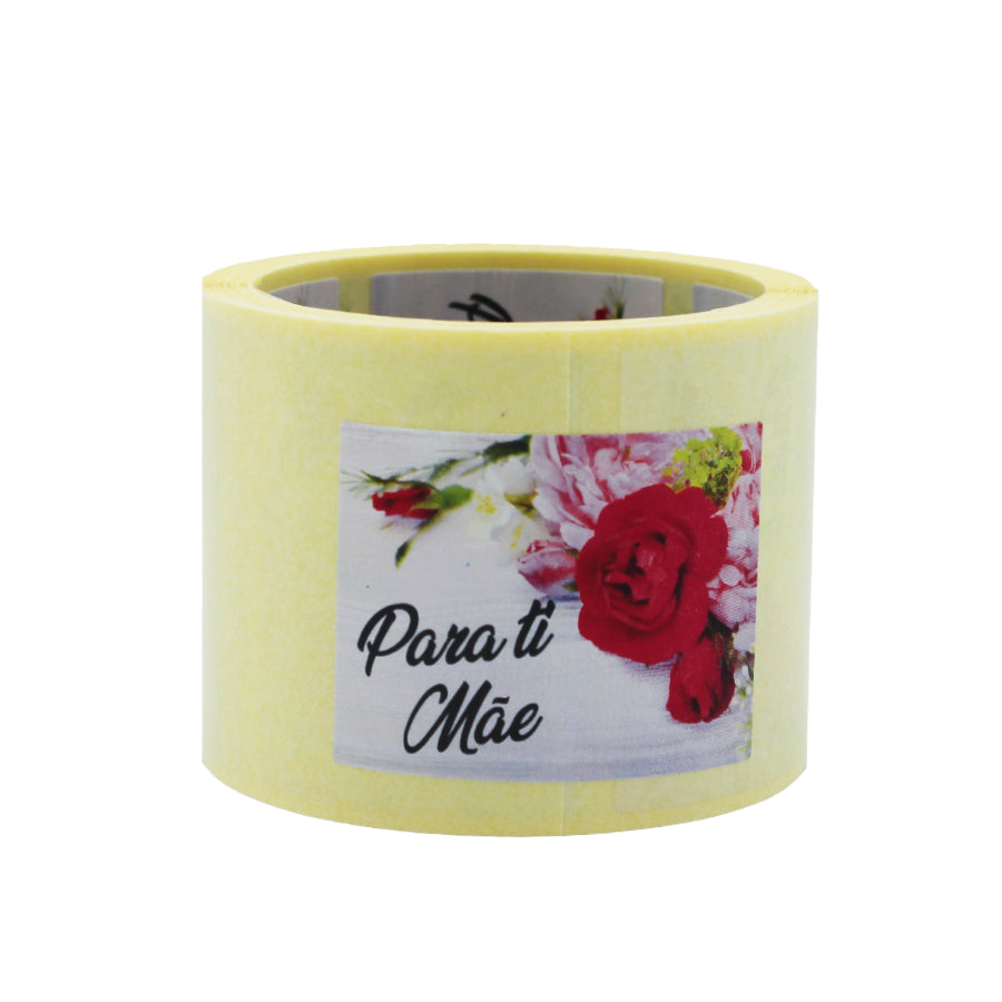 Etiqueta Adhesiva Horizontal - Multicolor - "Para ti Mamá/Rosa Roja"