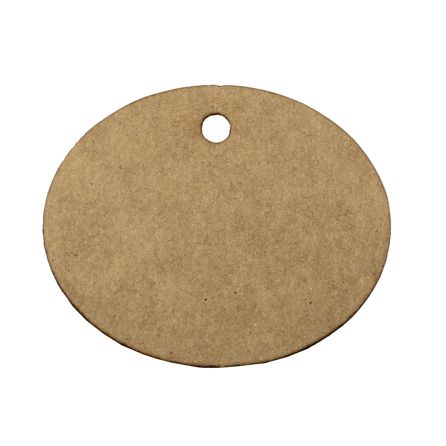 Etiqueta em Cartolina Oval com Furo - Kraft