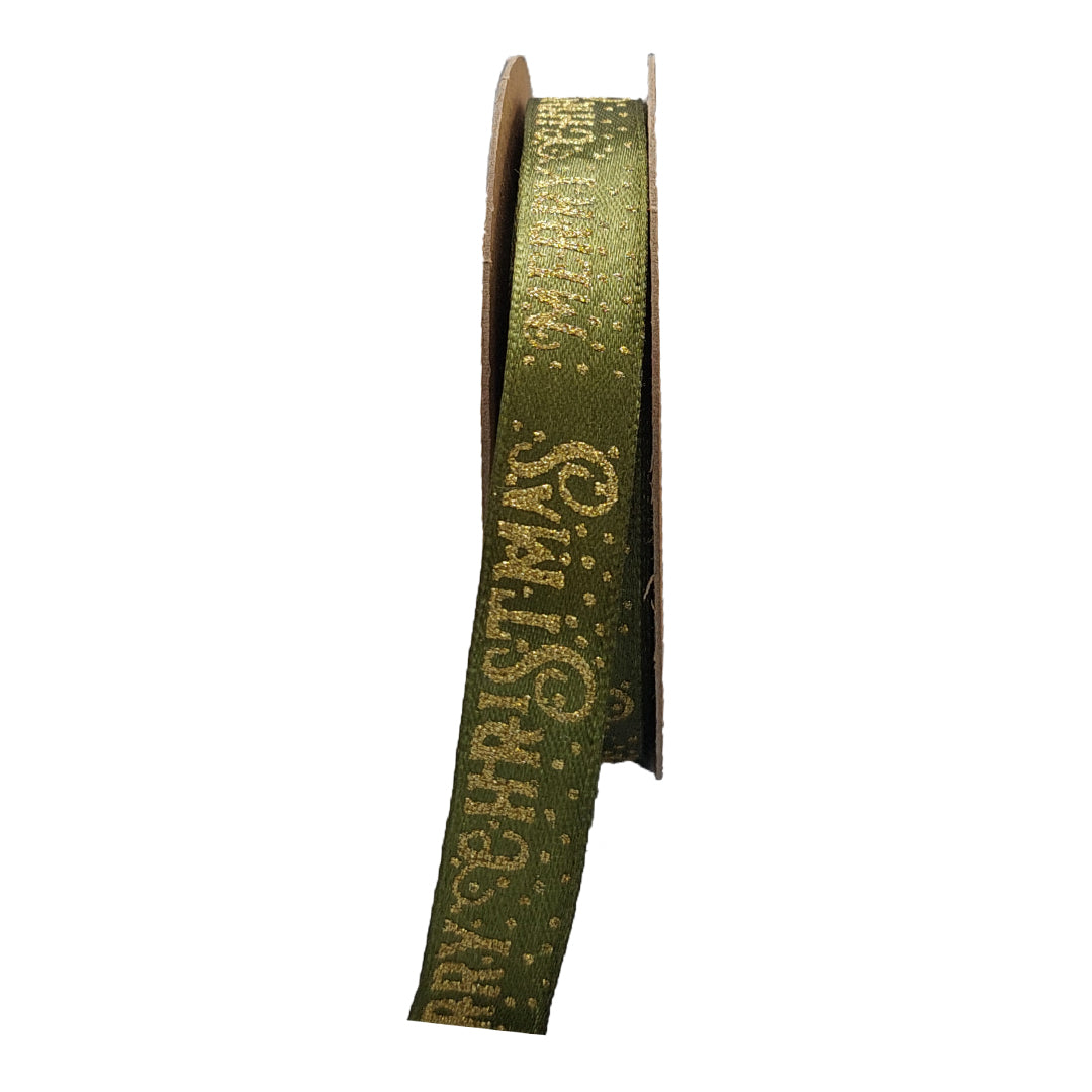 Fita Glitter - Verde - "Merry Christmas"